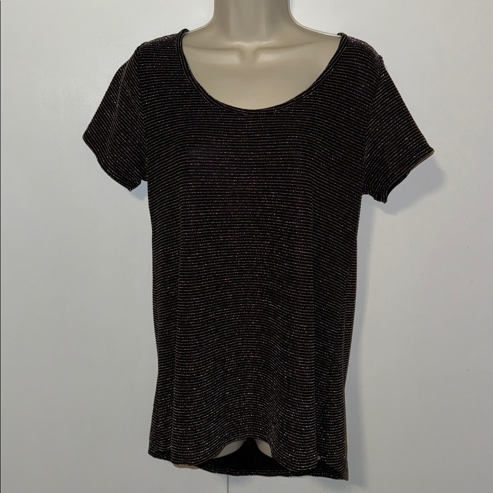 Lularoe Elegant Collection Classic T- Shirt Black Copper Stripe Women’s S